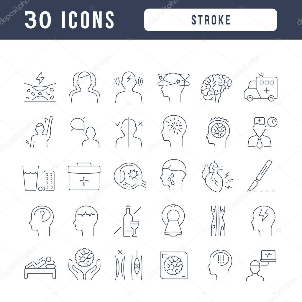 Stroke. Collection of perfectly thin icons for web design, app, and the most modern projects. The kit of signs for category Medicine.