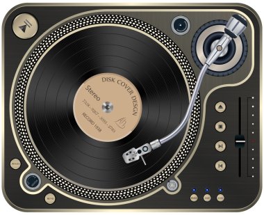 Interface Turntables on Whete Background. clipart