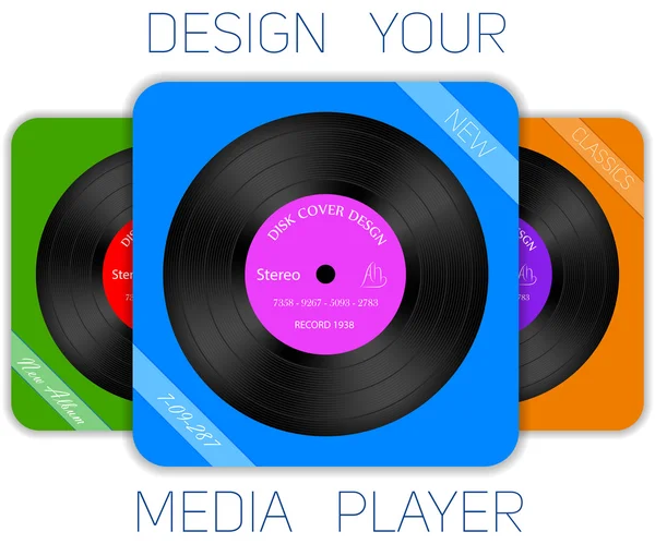 Design of Modern Media Player — Stock Vector