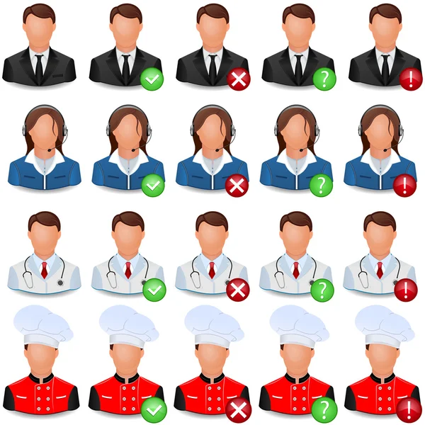 Conjunto de iconos vectoriales de personas de diferentes oficios — Vector de stock