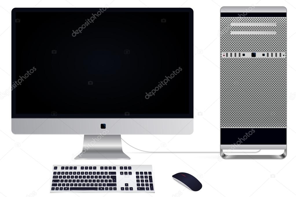Vector illustration of a modern PC