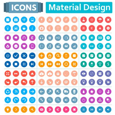 Universal Set of Icons in the Style of Material Design