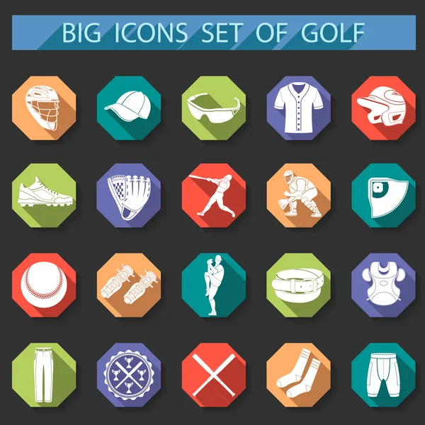 Set of vector icons of baseball — Stock Vector