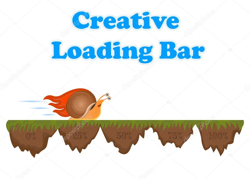 Fast and slow snail progress loading bar