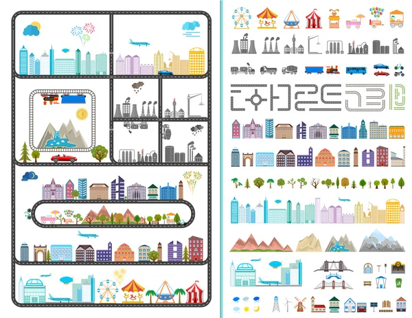 Los elementos de la ciudad moderna - vector de stock — Archivo Imágenes Vectoriales