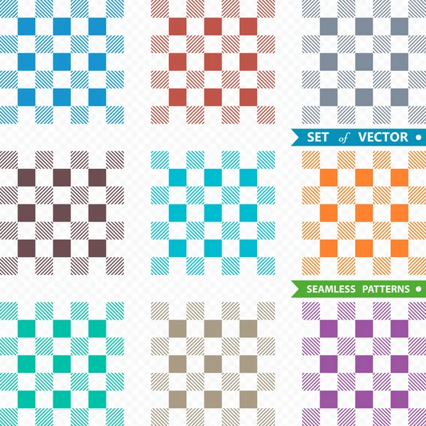 Set of vector patterns with squares — Stock Vector