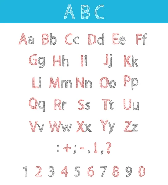 Alfabeto dibujado a mano clásico. ABC para su diseño . — Vector de stock