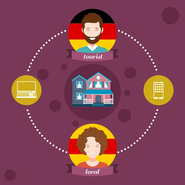 Infográficos couchsurfing — Vetor de Stock