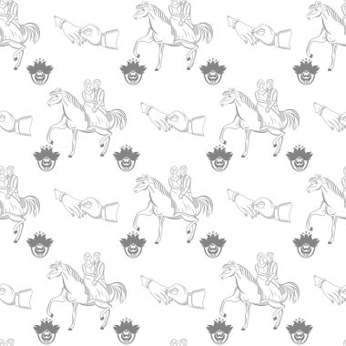 Beyaz arka plan üzerinde vektör sorunsuz düğün şekli