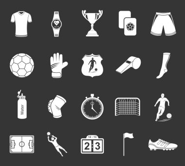Vektör simgeler ve semboller futbol kümesi