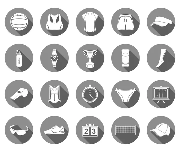 Vector conjunto de iconos de voleibol — Archivo Imágenes Vectoriales