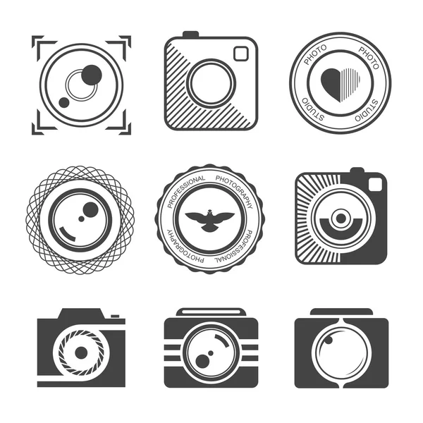 Набор векторных иконок и логотипов фото — стоковый вектор