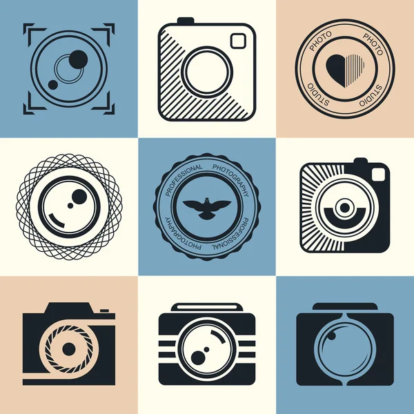 Conjunto de iconos vectoriales y logotipos foto — Vector de stock