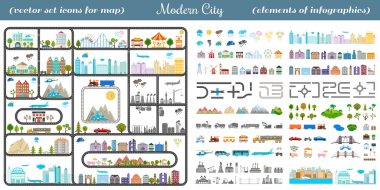 Elements of the modern city - stock vector