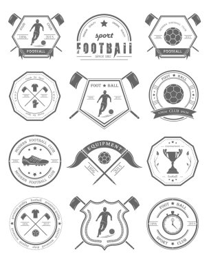 Futbol rozeti ve Logo vektör kümesi