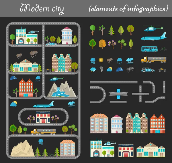 Elements of City Night — Stock Vector