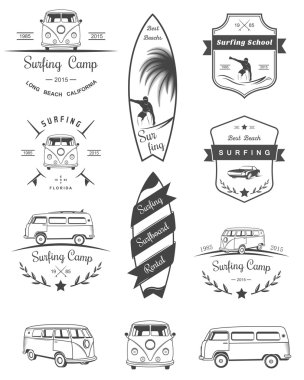 Vector Badges and Logos Surfing clipart