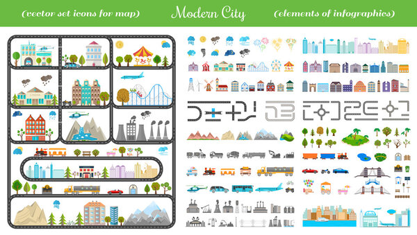 Elements of Modern City - Stock Vector