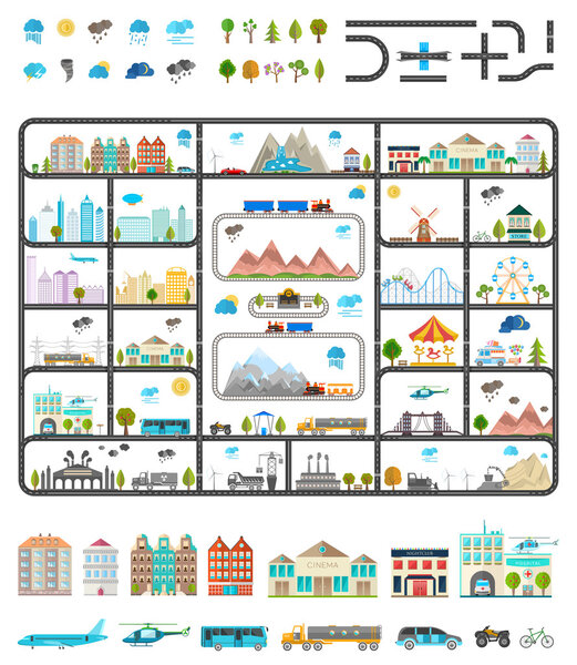 Elements of Modern City - Stock Vector