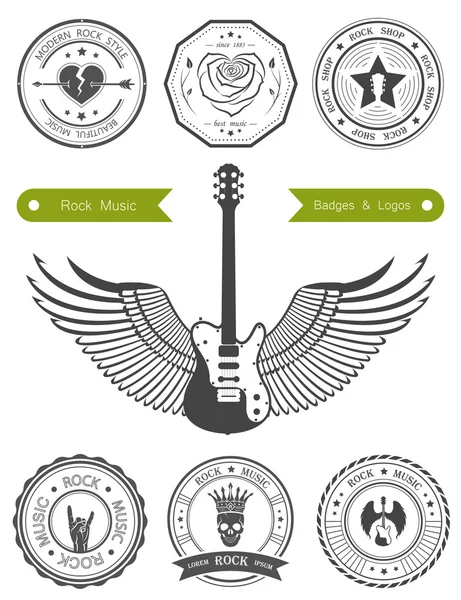 Set Badges of Rock music — Stock Vector