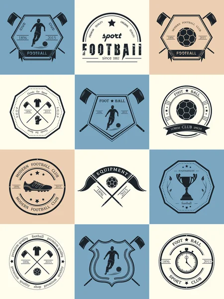 Conjunto de Vetores de Emblemas de Futebol, Logos e Ícones —  Vetores de Stock