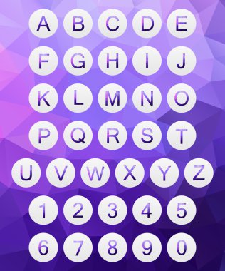 Vektör poligonal harflerle mor alfabesi