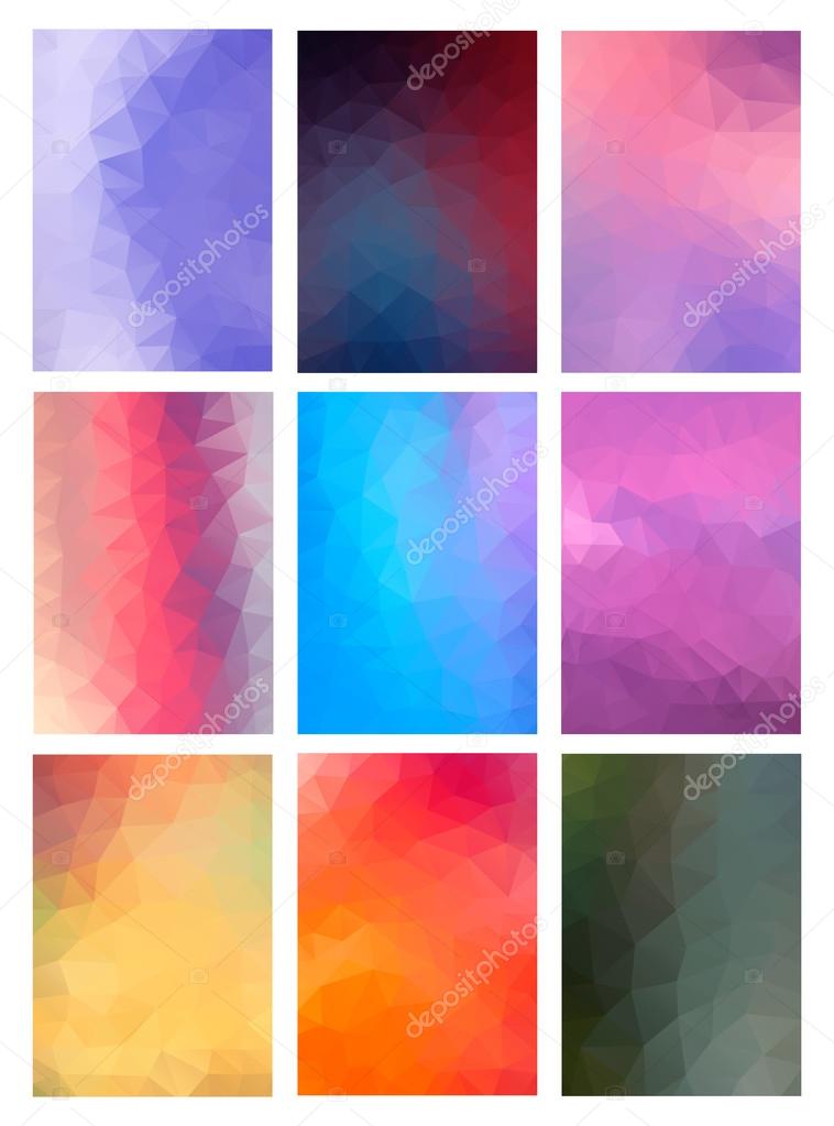 Set Abstract Modern Poligonal Background