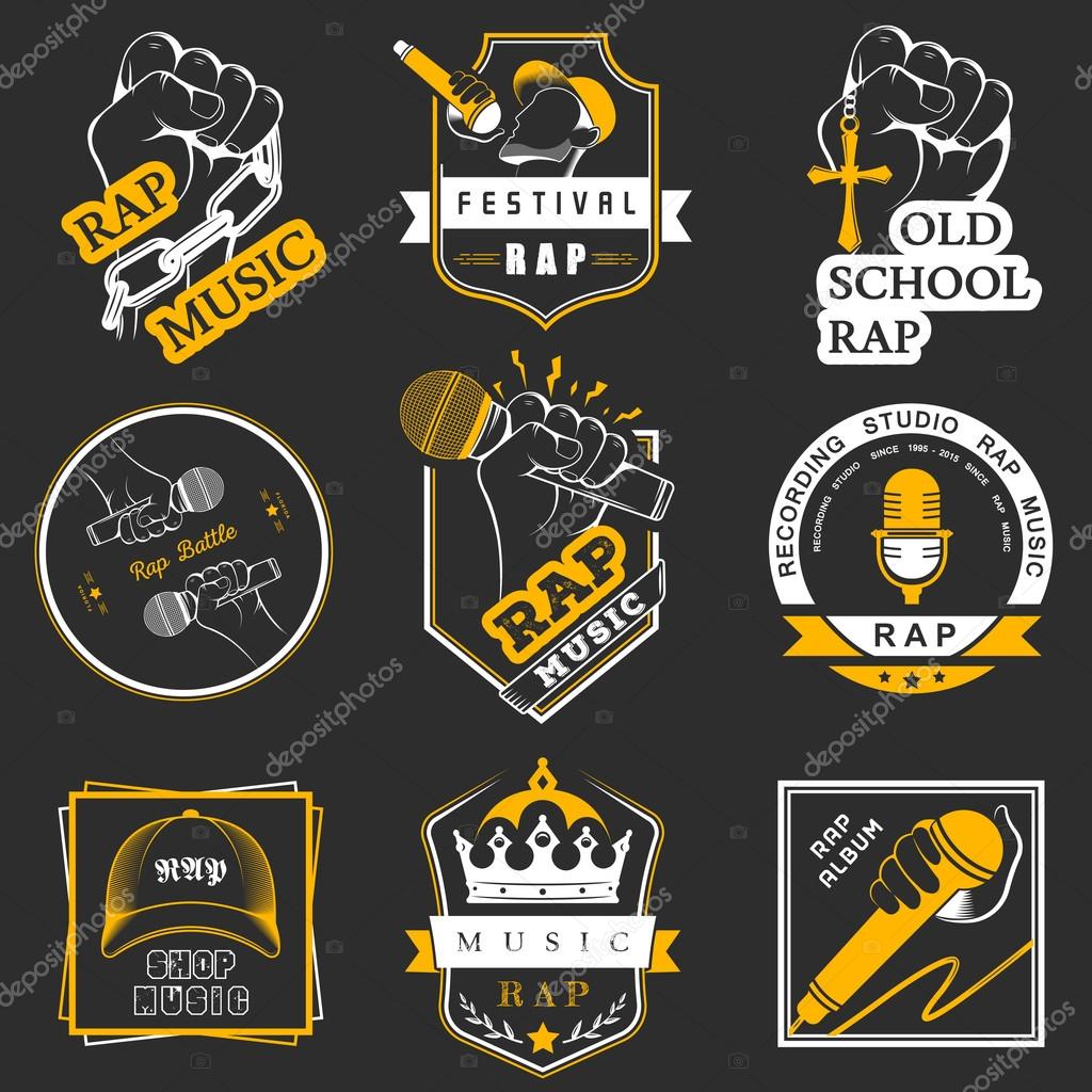 Set logos and Badges Rap Music Stock Vector by ©andrei45454 72776795