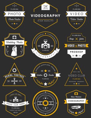 Rozetleri fotoğraf ve videografisi vektör kümesi