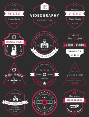 Rozetleri fotoğraf ve videografisi vektör kümesi