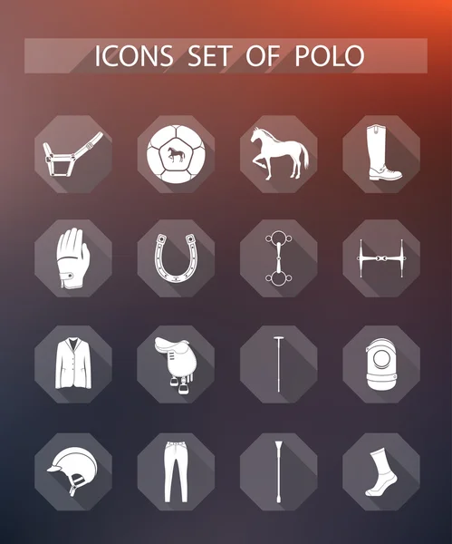 Wektor zestaw ikon Polo w stylu płaski — Wektor stockowy