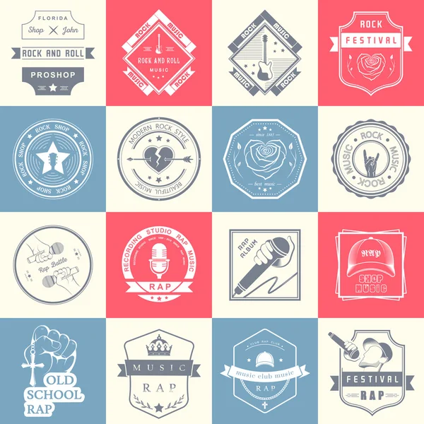 Set of vector logos and badges music — Stock Vector