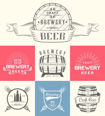 Vintage Craft Beer Brewery Logo and Badge