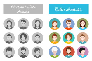 Set of People Avatar in Style Flat Design