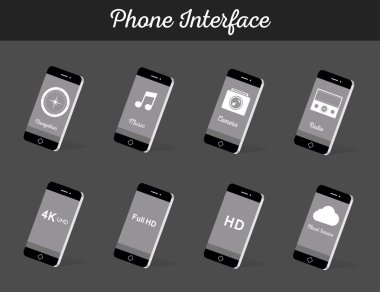 Vektör model arayüzü Smartphone kümesi