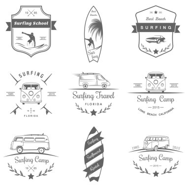 Vektör Surf Logo ve rozetleri