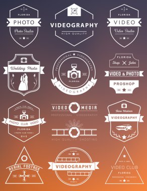 Rozetleri fotoğraf ve videografisi vektör kümesi