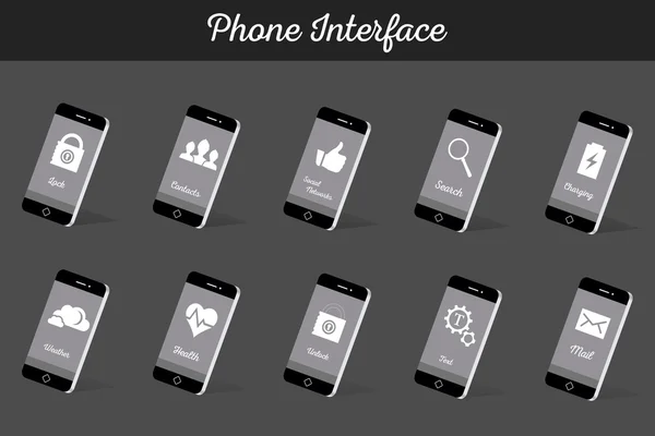 Set of Vector Models Interface Smartphone — Stock Vector