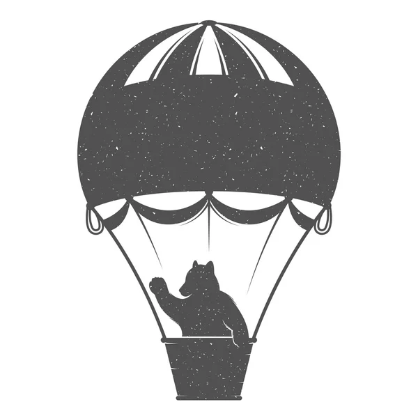 Ročníku ilustrace medvěd, na bublinu — Stockový vektor