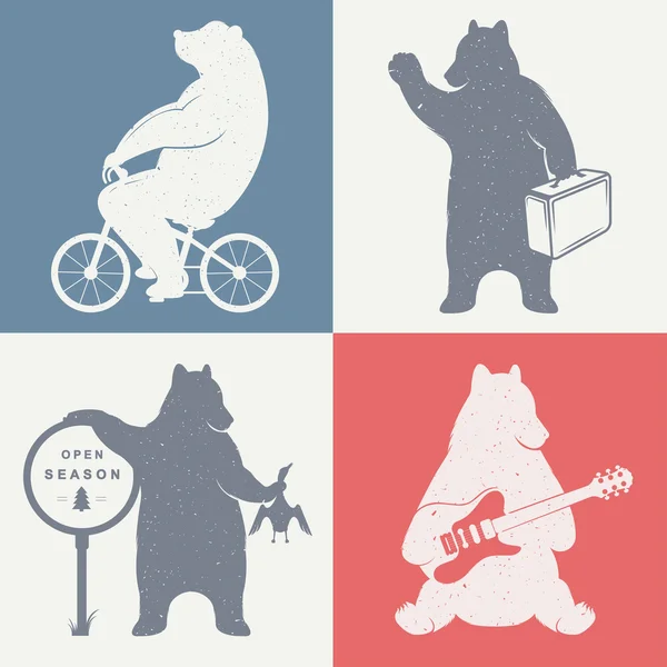 Σημάδι διασκέδαση αρκούδες — Διανυσματικό Αρχείο
