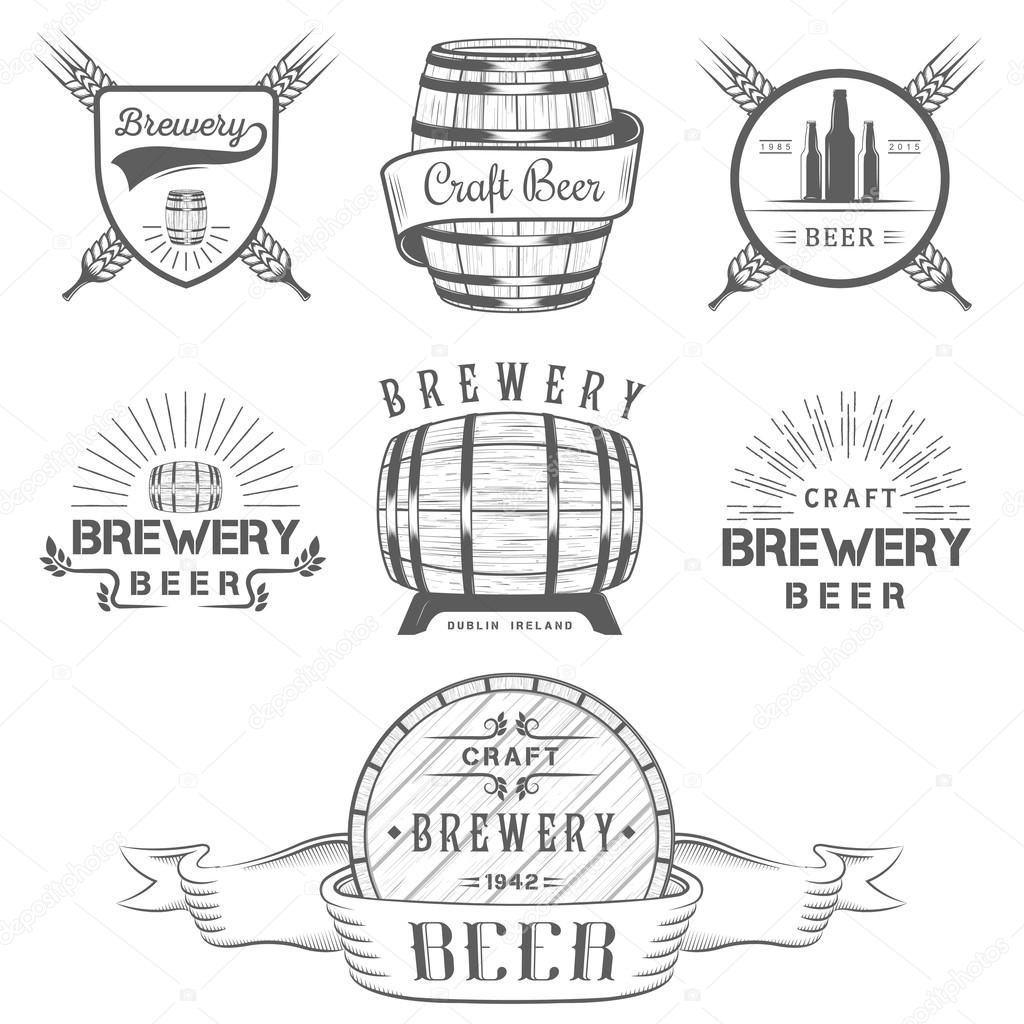 Vintage Craft Beer Brewery Logo and Badge