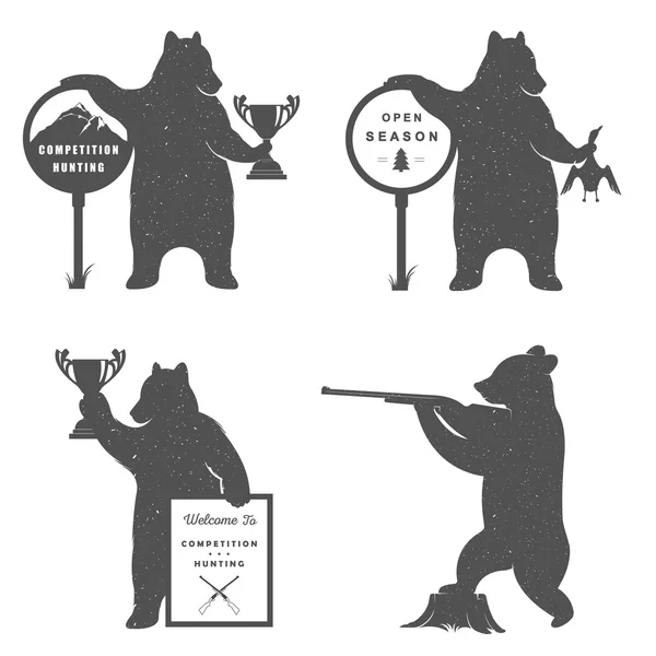 Set Bear Symbols — Stok Vektör