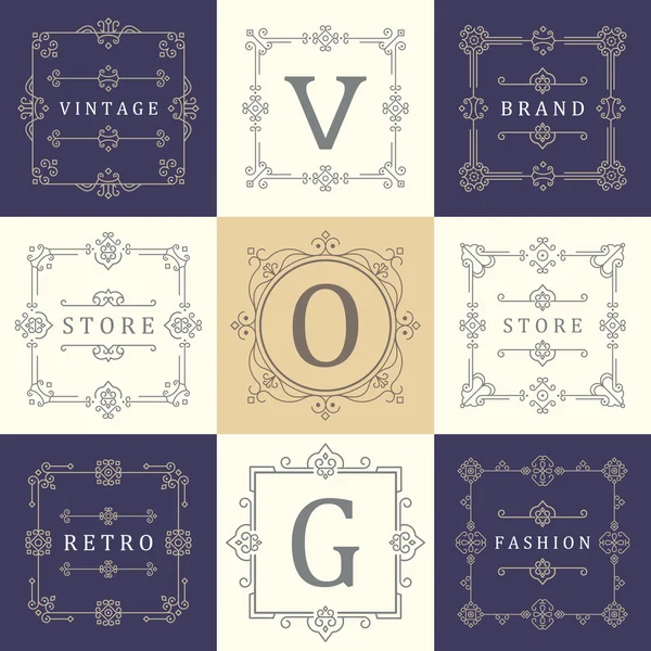 Ställ in Luxury logotyper mall — Stock vektor