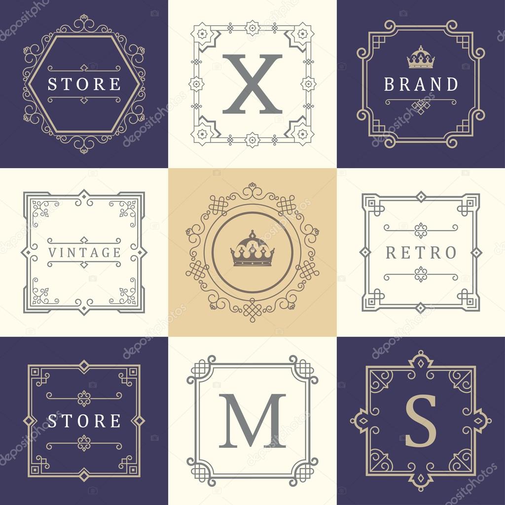 Set Luxury Logos template frames