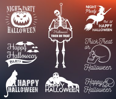 Set Halloween Badges and Symbols