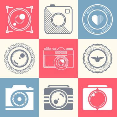 Vektör simgeler ve logolar fotoğraf kümesi