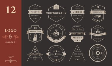 Rozetleri fotoğraf ve videografisi vektör kümesi