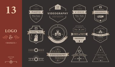 Rozetleri fotoğraf ve videografisi vektör kümesi