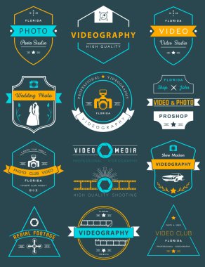 Rozetleri fotoğraf ve videografisi vektör kümesi