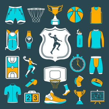 Vektör simgeler basketbol ayarla